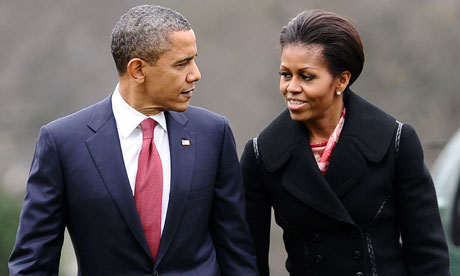 Barack Obama with his wife, Michelle