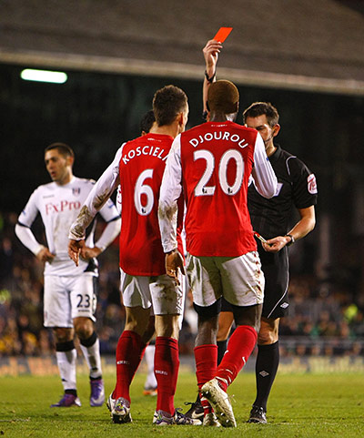 Bank holiday matches: Djourou red card