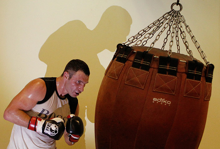 Best of the week: WBC heavyweight champion Vitali Klitschko during a public training session