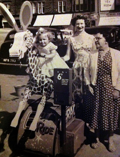 Your Kodak moments: Largs, Ayrshire, US: Muffin the mule, gran, mum & me on an outing c.1960
