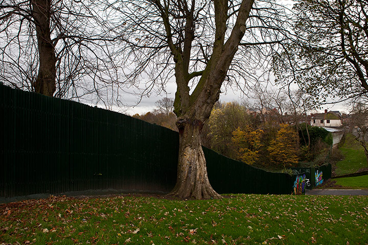 Peace Walls: The peace wall in Alexandra Park, Belfast