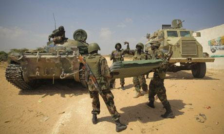 Ugandan soldiers with the Amisom mission in Somalia