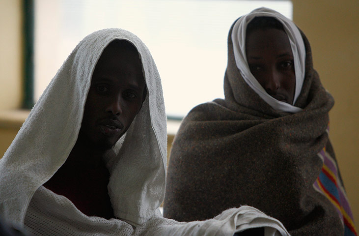 Somalia: Somali immigrants wrap themselves in blankets in Malta