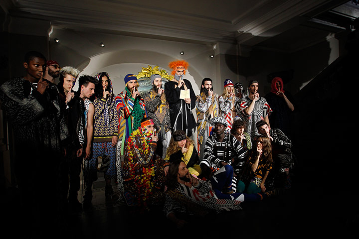 Paris Fashion: Models wear creations by designer Bernhard Willhelm at Paris