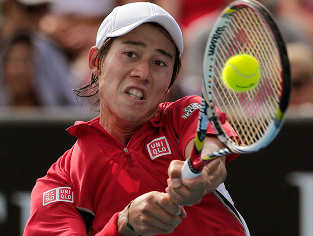 Aussie Open day 6: Kei Nishikori in action during his victory over Julien Benneteau