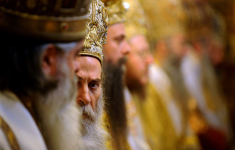 24 hours : Sofia, Bulgaria: Bulgarian Orthodox bishops attend a service
