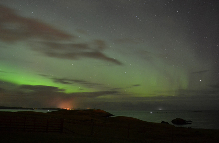 Aurora borealis taken last night from Kebister Ness in Shetland