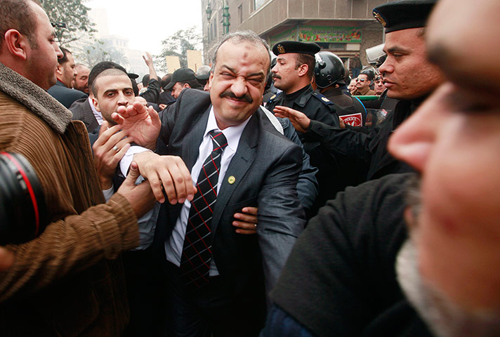 Eyptian Parliament: Muslim Brotherhood lawmaker Muhammed el-Beltagi arrives