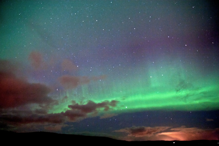 Northern lights from Lerwick, Shetland, by Maurice Henderson
