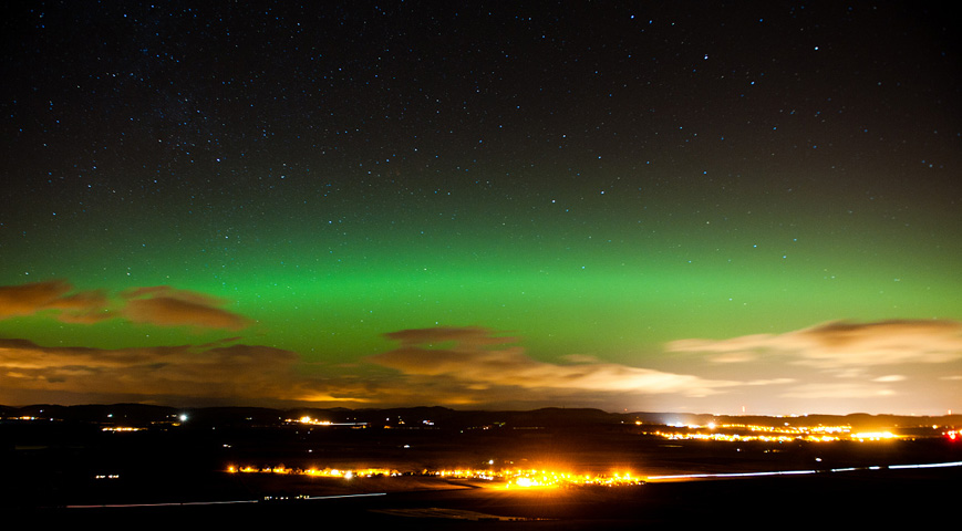 Aurora borealis seen in Fife, Scotland by Brian Horisk