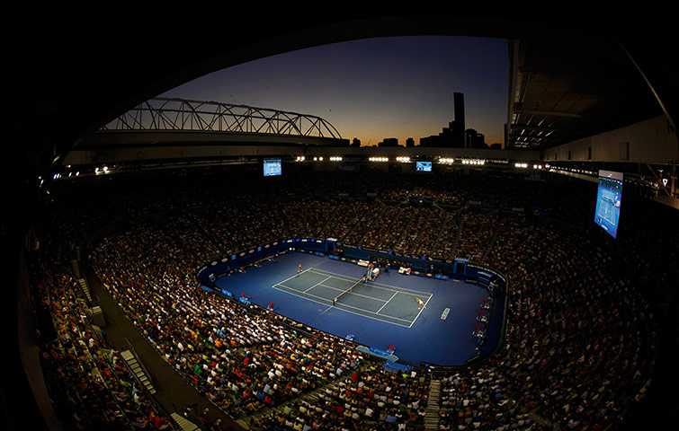 Australian Open Day 8: Melbourne skyline as Sabine Lisicki plays Maria Sharapova