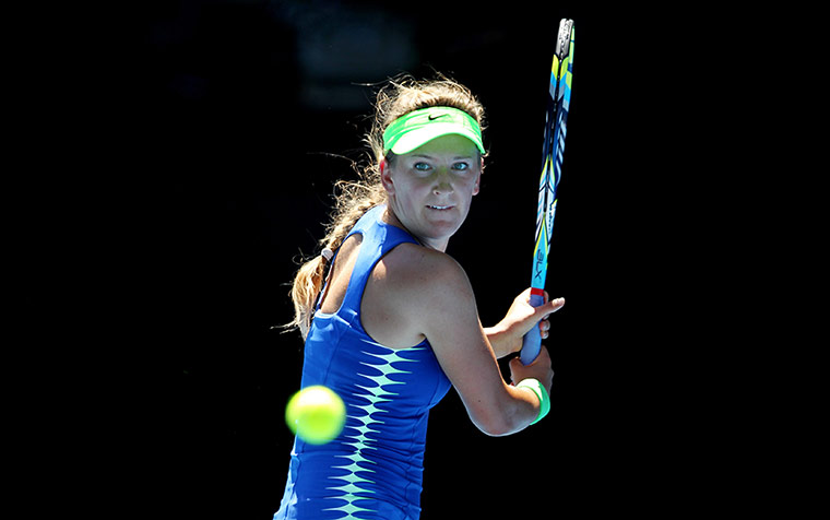 Aussie Open day 9: Victoria Azarenka plays a backhand 