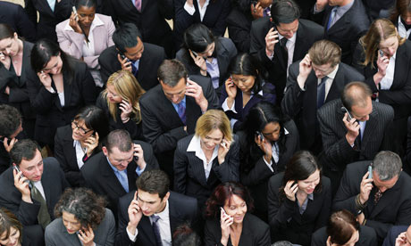 Businesspeople Using Cell Phones