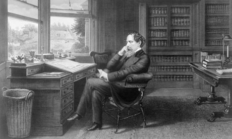 Charles Dickens in his study