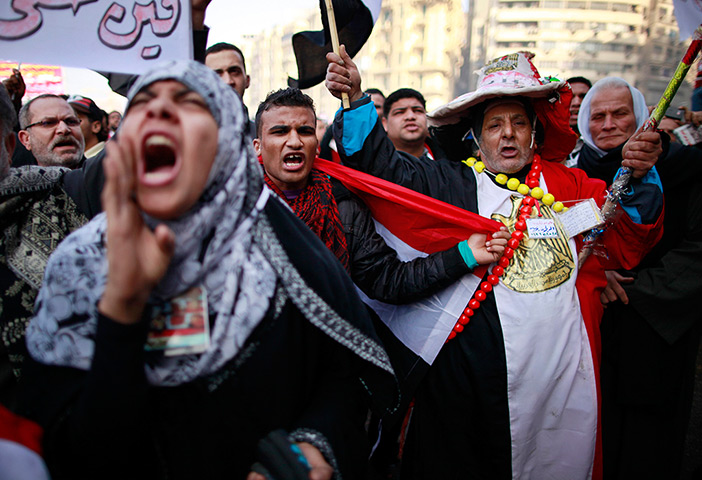 Egypt rally: Demonstrators take part in a protest at Tahrir square in Cairo
