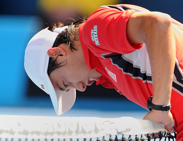 Australian Open day 10: Nishikori on the net