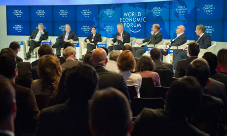 Male-dominated: a meeting at this week's World Economic Forum.