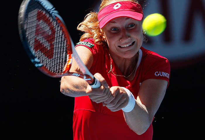 Australian Open day 10: Ekaterina Makarova of Russia plays a forehand
