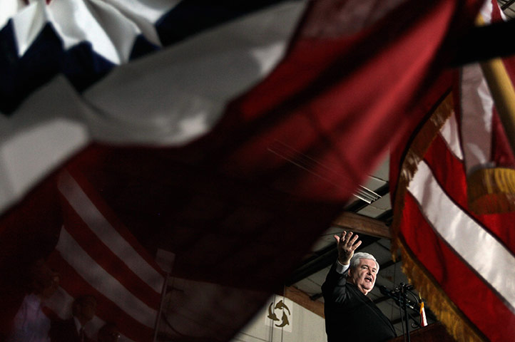 24 hours in pictures: Republican presidential candidate Newt Gingrich at campaign event, Sarasota