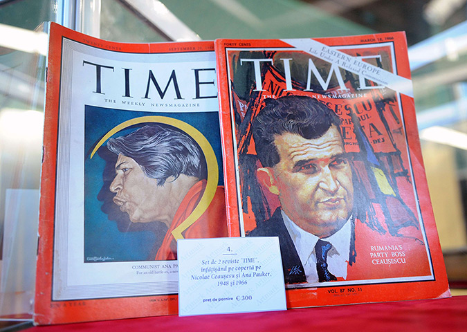 Ceausescu auction: Two copies of Time magazine showing Pauker and Ceausescu