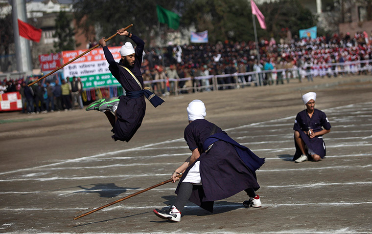India Republic Day: Traditional Sikh martial artists perfom in Amritsar