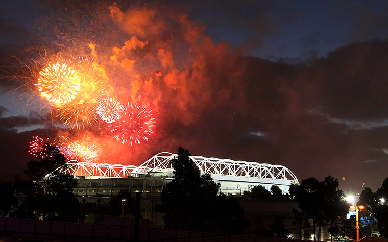 Aussie open day 11: official Australia Day firewords are set off in Melbourne