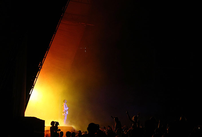 24 hours in pictures : Kanye West performs on stage at Big Day Out 2012 at the Sydney Showground 
