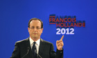 The French presidential candidate Francois Hollande unveils his manifesto