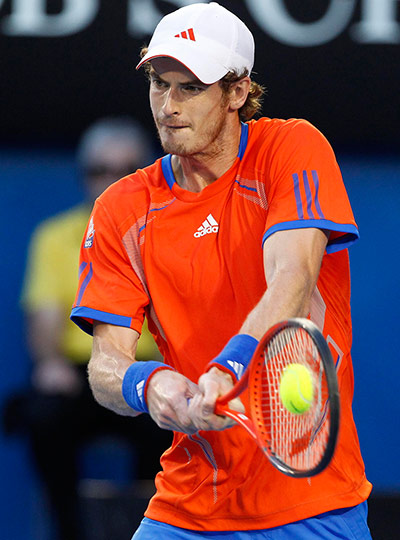 Murray v Djokovic: Andy Murray hits a return to Novak Djokovic