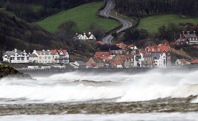 windy weather in uk: Sandsend,  North Yorkshire