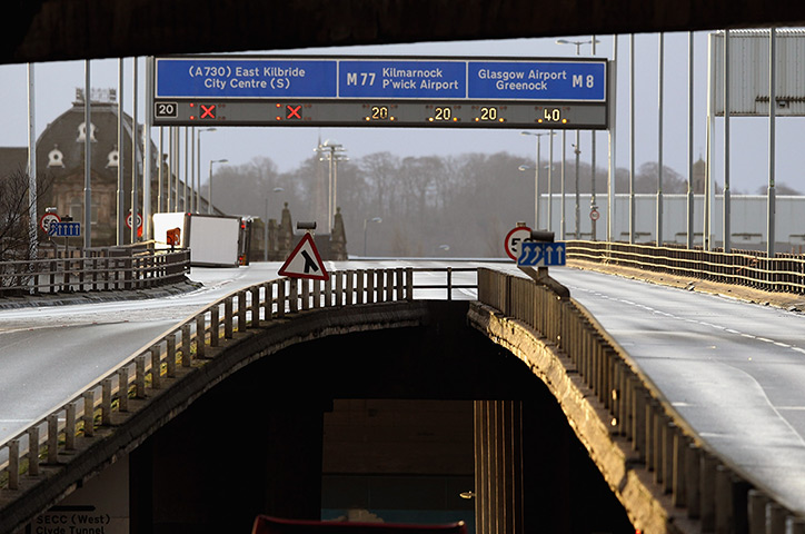 windy weather in uk: A van lies on its side in Glasgow