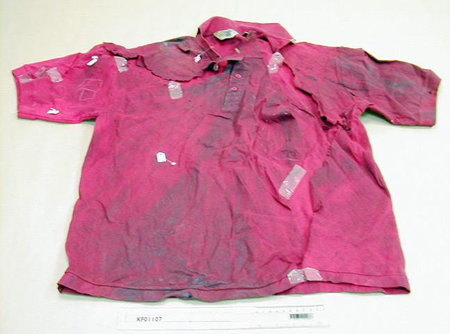 Stephen Lawrence murder : The bloody shirt Stephen Lawrence was wearing on the night he was stabbed