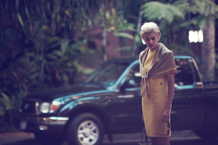 Models turned actresses: Agyness Deyn on set of the silent short film 'Here' in Hawaii