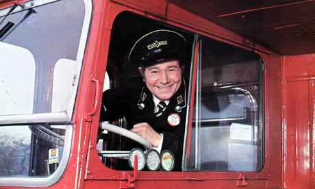 Actor Reg Varney in On the Buses, a British sitcom broadcast in the 70s