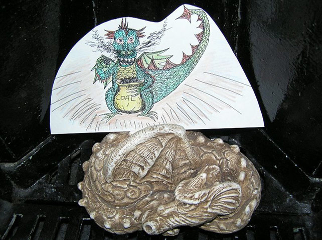 Dragon drawings: Dragons in Fire Grate by Jacq