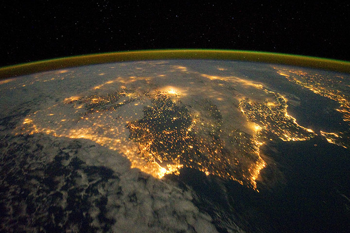 Satellite Eye on Earth: The city lights of Spain and Portugal define the Iberian Peninsula