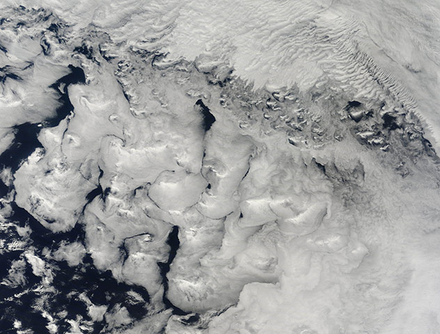 Satellite Eye on Earth: cloudy day over the southern Indian Ocean