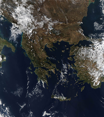 Satellite Eye on Earth: an early winter day over Greece