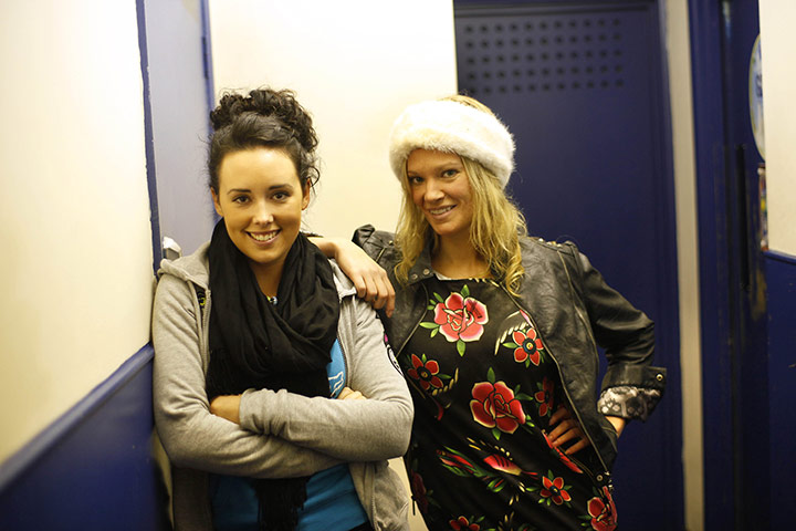 Newquay surfers: Corinne Evans and Kerry Powell