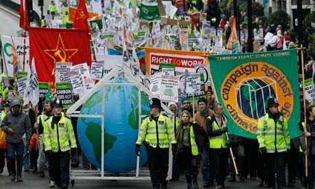 A climate march in London, December 2010
