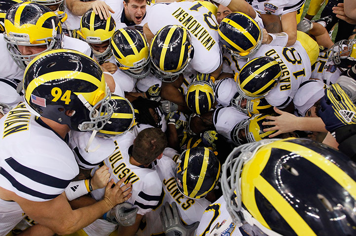 Best of the Week sport: Michigan Wolverines celebrate after winning the Allstate Sugar Bowl