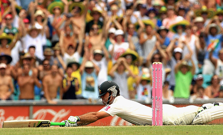 Best of the Week sport: Australia Ricky Ponting dives across the crease and bring up his century