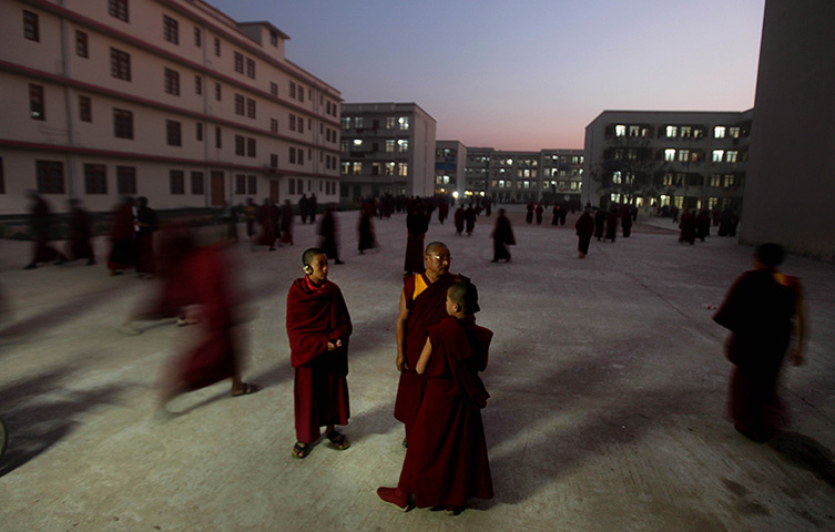FTA: Altaf Qadri: Buddhist monks at a monastery in Bodhgaya