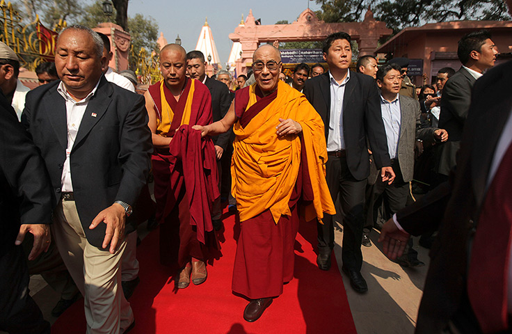 FTA: Altaf Qadri: Tibetan spiritual leader the Dalai Lama arrives in Bodhgaya