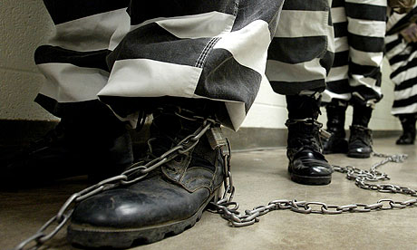 Chain gang marching in Phoenix, Arizona 
