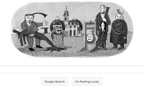 Charles Addams celebrated in Google Doodle.