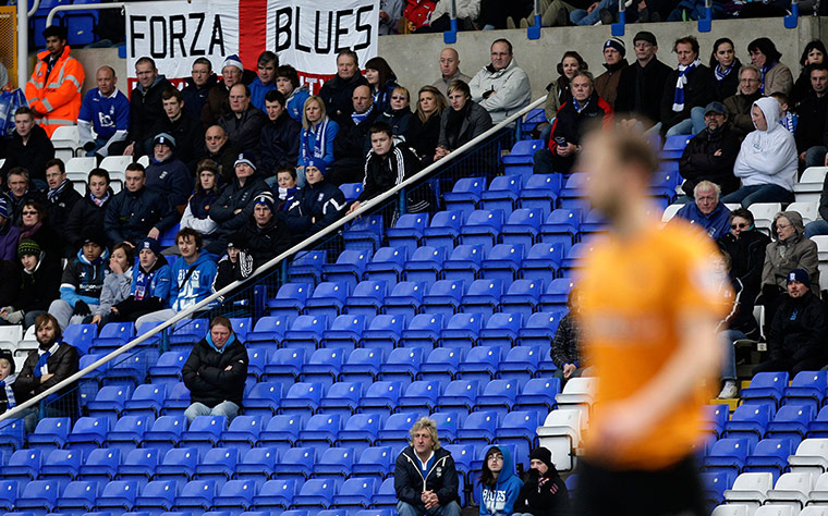 The Magic of the Cup: Empty seats during the FA Cup match between Birmingham and Wolves