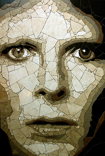 David Bowie 65th Birthday: 2012: A mosaic by artist Ed Chapman of David Bowie