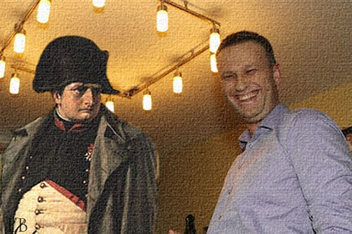 Aleksei Navalny: Aleksei Navalny in a photomontage with Napoleon Bonaparte