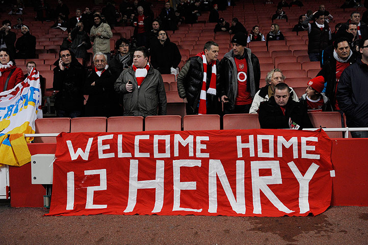 Arsenal v Leeds: Banner welcoming Thierry Henry back to Arsenal